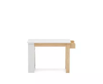 Serwa Письменный стол из белого МДФ с ножками из массива сосны