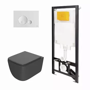 Сет: Инстал.OLI 80 ECO +панель Globe бел., OLI+Унитаз Point Меркурий, т.серый (аналог PN48019WC)