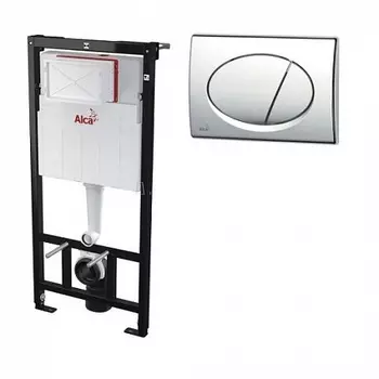 Set инсталляции с белой кнопкой арт. AM101/1120-3:1RS M70-001