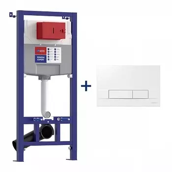 Сет: Инсталляция Lemark PENEDA EXPERT для унитазов с кнопкой смыва BIT белый глянец