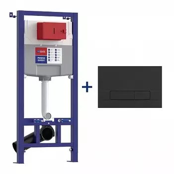 Сет: Инсталляция Lemark PENEDA EXPERT + кнопка смыва BIT чёрный матовый Soft touch