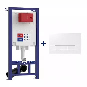 Сет: Инсталляция Lemark PENEDA + кнопка смыва BIT белый глянец