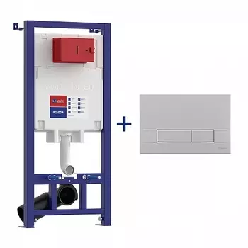Сет: Инсталляция Lemark PENEDA + кнопка смыва BIT хром матовый