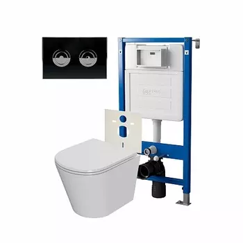 Сет: Инсталляция пневм Point Элемент П PN45121 + Клавиша Венера черн/хром PN44072BC +Унитаз Виктория