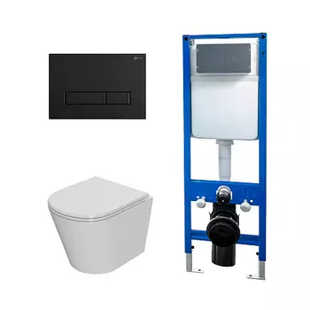 Сет: Инсталляция Point Элемент PN45124 +Клавиша Меркурий черн мат PN44831BM +Унитаз Виктория PN41061