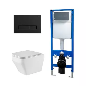 Сет: Инсталляция Point Элемент PN45124 + Клавиша Меркурий черн мат PN44831BM + Унитаз Аврора PN41101