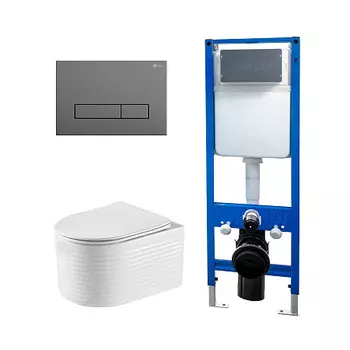 Сет: Инсталляция Point Элемент PN45124 + Клавиша Меркурий сер мат PN44831GM + Унитаз Омега PN41902