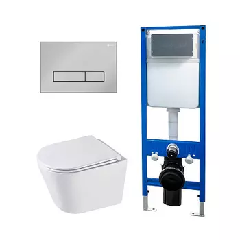 Сет: Инсталляция Point Элемент PN45124 + Клавиша Меркурий, хром, PN44831C + Унитаз Венера PN41071