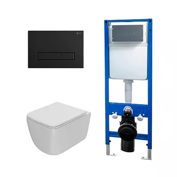 Сет: Инсталляция Point Элемент PN45124 +Клавиша Меркурий черн мат PN44831BM +Унитаз Меркурий PN41831