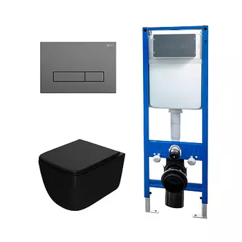 Сет: Инсталляция Point Элемент PN45124 +Клавиша Меркурий сер матPN44831GM +Унитаз Меркурий PN41831BM