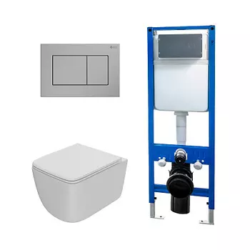 Сет: Инсталляция Point Элемент PN45124 +Клавиша Ника нерж сталь PN44081SB +Унитаз Меркурий PN41831WM