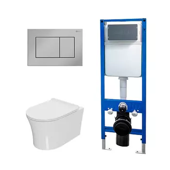 Сет: Инсталляция Point Элемент PN45124 + Клавиша Ника, хром, PN44081C + Унитаз Вега PN41711