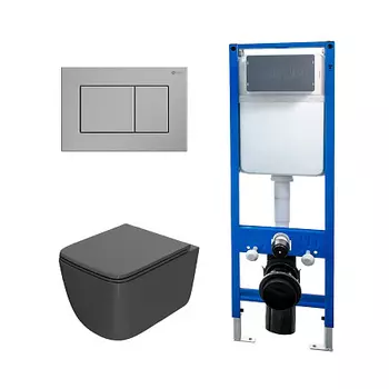 Сет: Инсталляция Point Элемент PN45124 +Клавиша Ника нерж сталь PN44081SB +Унитаз Меркурий PN41831GM