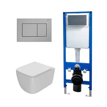 Сет: Инсталляция Point Элемент PN45124 + Клавиша Ника нерж сталь PN44081SB + Унитаз Меркурий PN41831