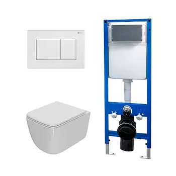 Сет: Инсталляция Point Элемент PN45124 + Клавиша Ника, белый, PN44081W + Унитаз Меркурий PN41831