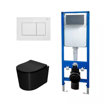 Сет: Инсталляция Point Элемент PN45124 + Клавиша Ника, белый, PN44081W + Унитаз Веста PN41701BM