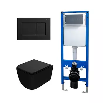 Сет: Инсталляция Point Элемент PN45124 + Клавиша Ника черн мат PN44081BM + Унитаз Меркурий PN41831BM