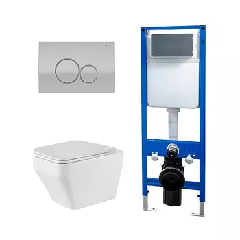 Сет: Инсталляция Point Элемент PN45124 + Клавиша Виктория мат хр/хр PN44061SC +Унитаз Аврора PN41101