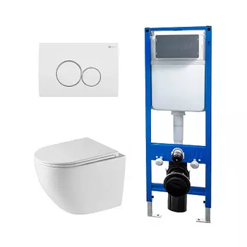 Сет: Инсталляция Point Элемент PN45124 + Клавиша Виктория бел/хр PN44061WC + Унитаз Сатурн PN41901