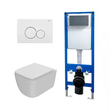 Сет: Инсталляция Point Элемент PN45124 +Клавиша Виктория бел/хр PN44061WC +Унитаз Меркурий PN41831WM