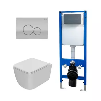 Сет: Инсталляция Point Элемент PN45124+Клавиша Виктория мат хр/хр PN44061SC+Унитаз МеркурийPN41831WM