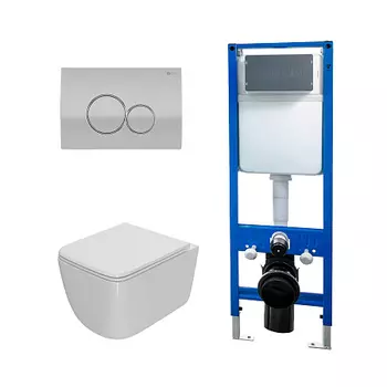 Сет: Инсталляция Point Элемент PN45124 +Клавиша Виктория мат хр/хрPN44061SC +Унитаз Меркурий PN41831