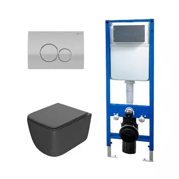 Сет: Инсталляция Point Элемент PN45124+Клавиша Виктория мат хр/хр PN44061SC+Унитаз МеркурийPN41831GM