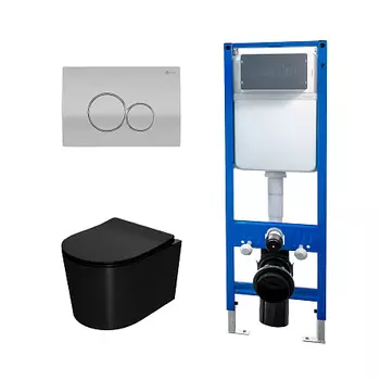 Сет: Инсталляция Point Элемент PN45124 +Клавиша Виктория мат хр/хр PN44061SC +Унитаз Веста PN41701BM