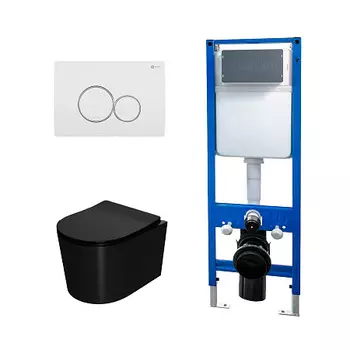 Сет: Инсталляция Point Элемент PN45124 + Клавиша Виктория бел/хр PN44061WC + Унитаз Веста PN41701BM