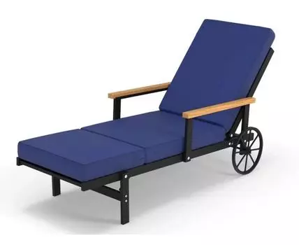 Шезлонг алюминиевый с деревянными подлокотниками Scandi