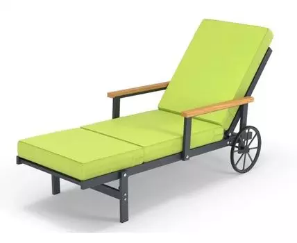 Шезлонг алюминиевый с деревянными подлокотниками Scandi
