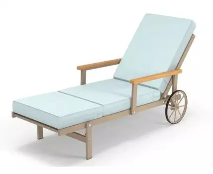 Шезлонг алюминиевый с деревянными подлокотниками Scandi