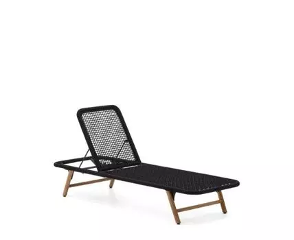Шезлонг Dandara со стальной конструкцией, черным шнуром и ножками