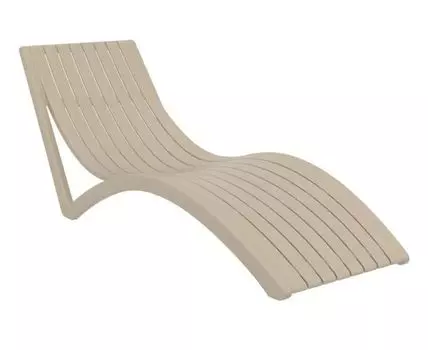 Шезлонг-лежак пластиковый Slim (Бежевый, 72)