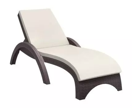 Шезлонг пластиковый с матрасом GS 1009 (Fiji) (коричневый, бежевый, 73)