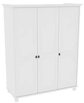 Шкаф 30 Вествик трёхдверный, массив сосны, цвет белый