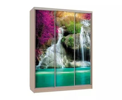 Шкаф-купе Бассо 7 Водопад (230.5, 60 см, Прямые, Светлое дерево, 180 см)