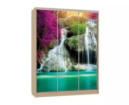 Шкаф-купе Бассо 7 Водопад (230.5, 60 см, Прямые, Светлое дерево, 180 см)