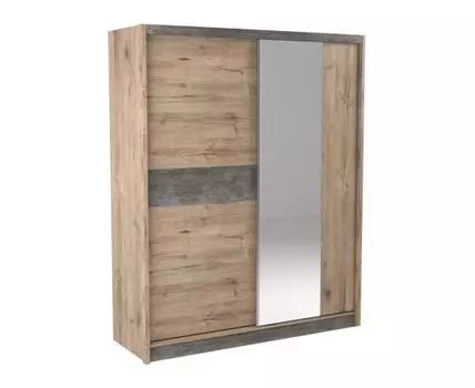 Шкаф-купе Денвер (220/230, 60 см, Без дополнительных полок, Прямые, Коричневое дерево, 180 см)