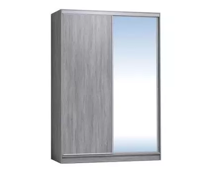 Шкаф-купе Домашний 202 с зеркалом (229.5, 60 см, Без карниза, Прямые, Серый, 160 см)