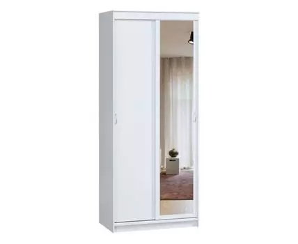 Шкаф-купе Эконом-2-100-240 Белый с зеркалом Диван.ру