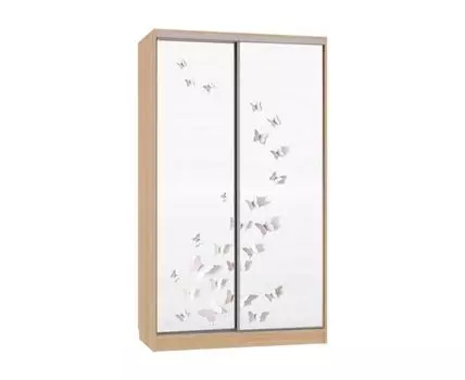 Шкаф-купе Колорадо 7 Бабочки (231, 60 см, Прямые, Светлое дерево, 120 см)