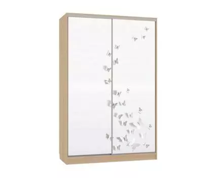 Шкаф-купе Колорадо 7 Бабочки (231, 60 см, Прямые, Светлое дерево, 150 см)