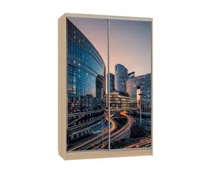 Шкаф-купе Колорадо 7 Вечерний город (231, 60 см, Прямые, Светлое дерево, 150 см)