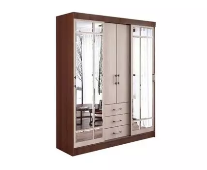 Шкаф-купе Маэстро (220, 60 см, Прямые, Темное-светлое дерево, 170 см)