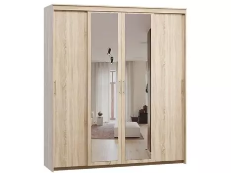 Шкаф-купе Тебар-4-210-240 Дуб Сонома 2 зеркала