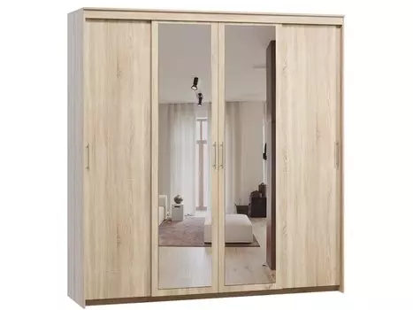 Шкаф-купе Тебар-4-220-230 Дуб Сонома 2 зеркала