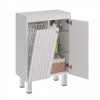 Шкаф Lemark ROMANCE 60см подвесн/напольн, с откидной корзиной для белья, цвет корпуса, фасада: Белый