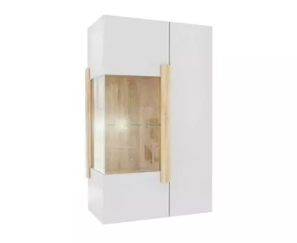 Шкаф навесной Куба (126.2, 40 см, С подсветкой, Закрытые, Белый, 80 см)