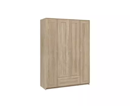 Шкаф СИРИУС четырехдверный с одним выдвижным ящиком и зеркалом, цвет Дуб Сонома